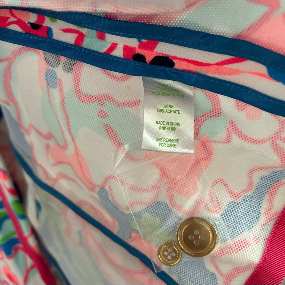 Lilly Pulitzer Malibu Blazer Jacket Flutter Blue Lucky Charm Multicolor XS - Picture 12 of 12